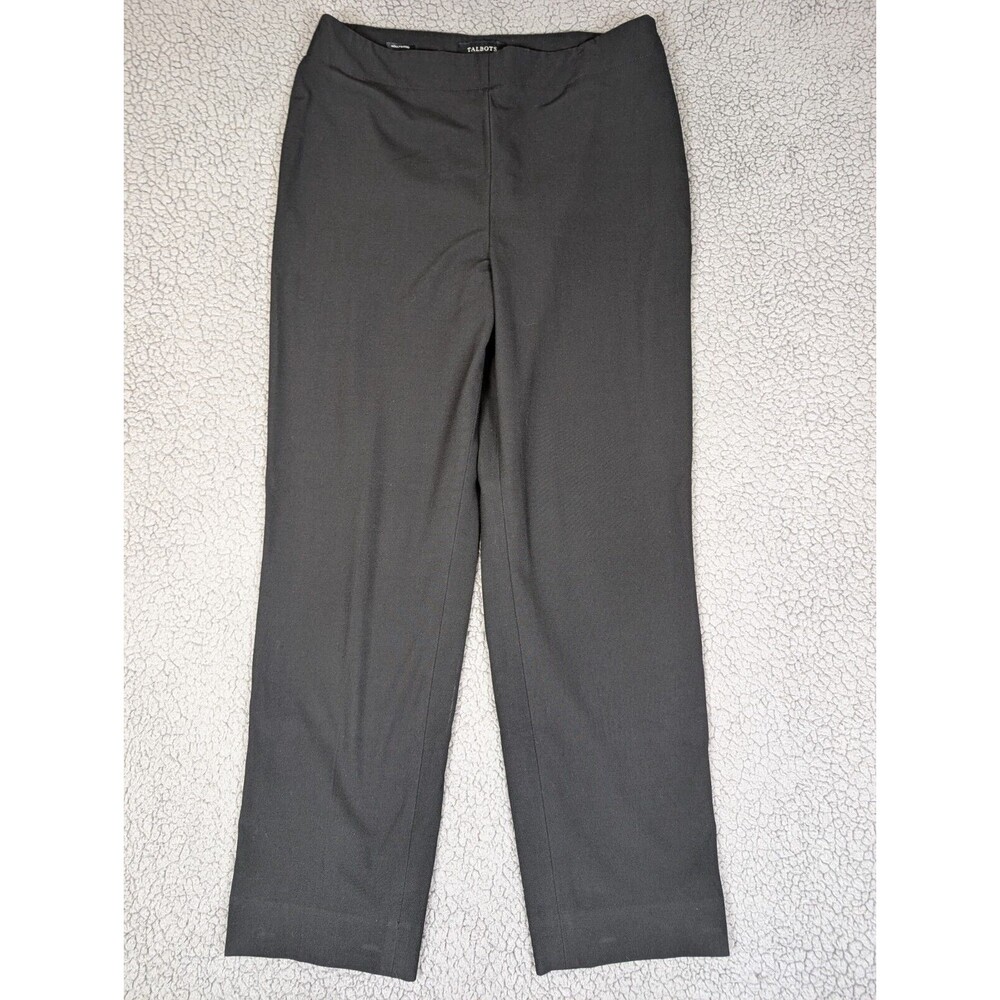 Talbots Hollywood Trousers Work Pants Career Women's Size 12 Black Zip Stretch